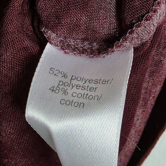 Maurices Womens Embellished Burnout Top Maroon 1 - Picture 6 of 7